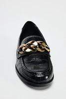 CHAIN EMBOSSED LOAFERS