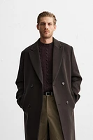 DOUBLE BREASTED WOOL BLEND COAT