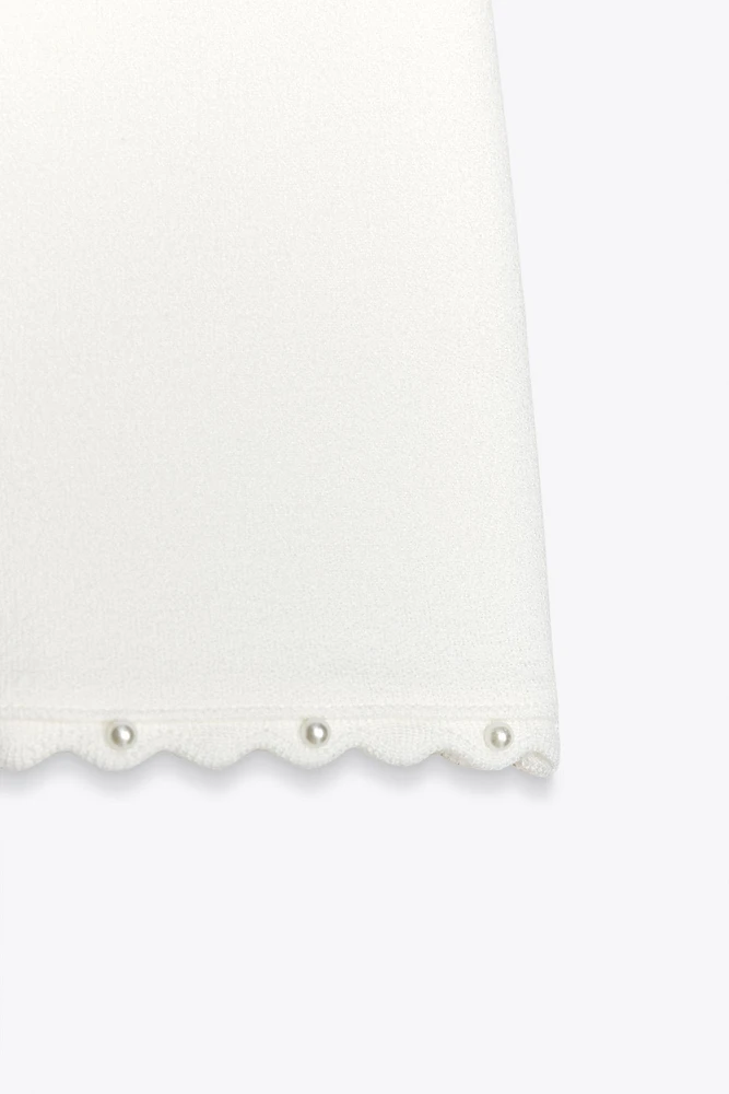 PEARL KNIT MINI SKIRT