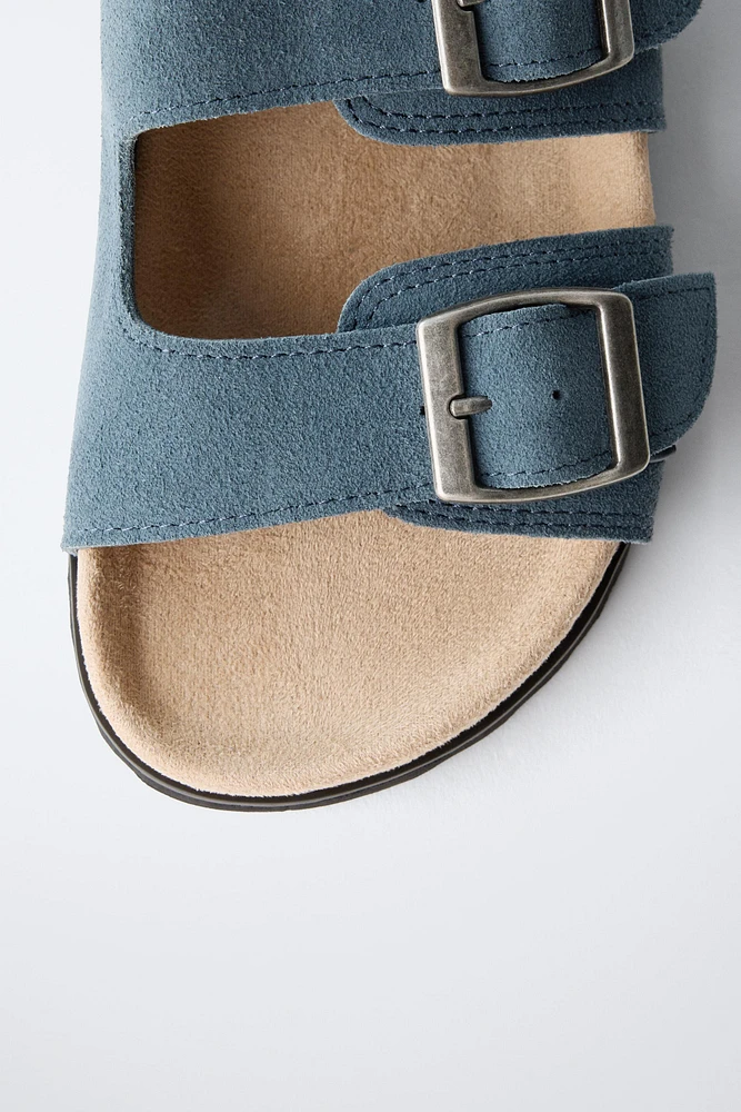 LEATHER BUCKLE SANDALS