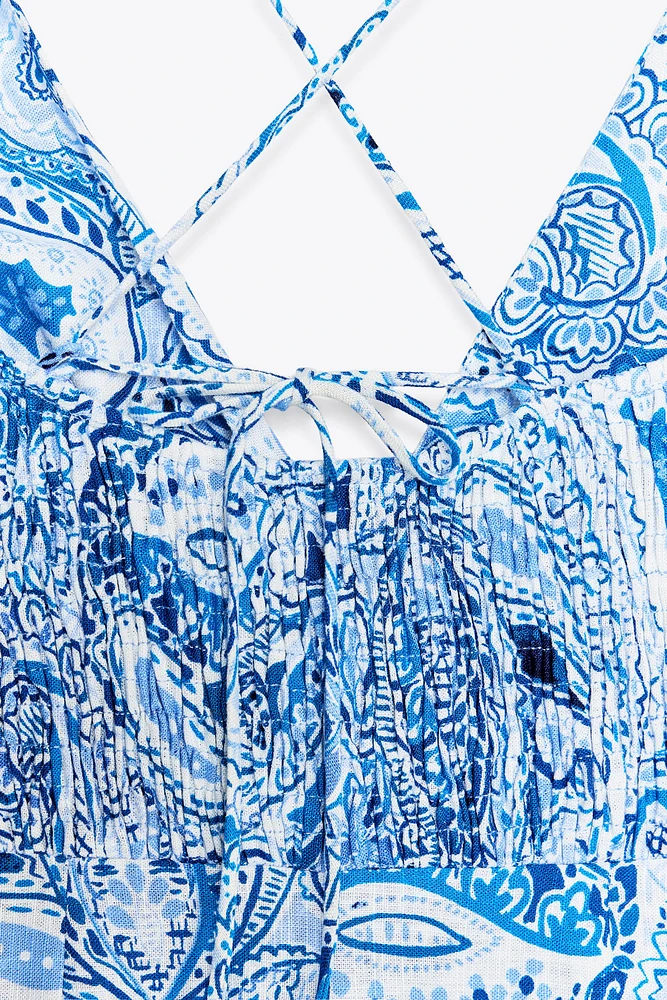 KNOT PRINT MIDI DRESS