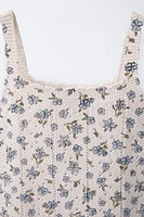 FINE KNIT FLORAL PRINT TOP