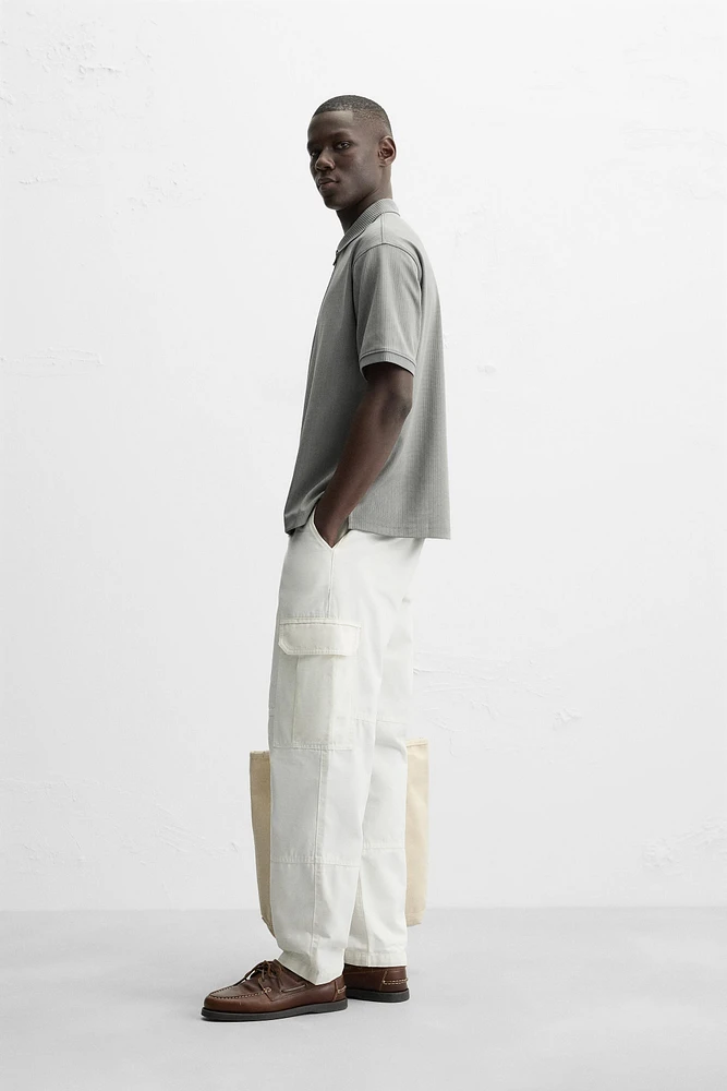 TEXTURED ZIP POLO SHIRT