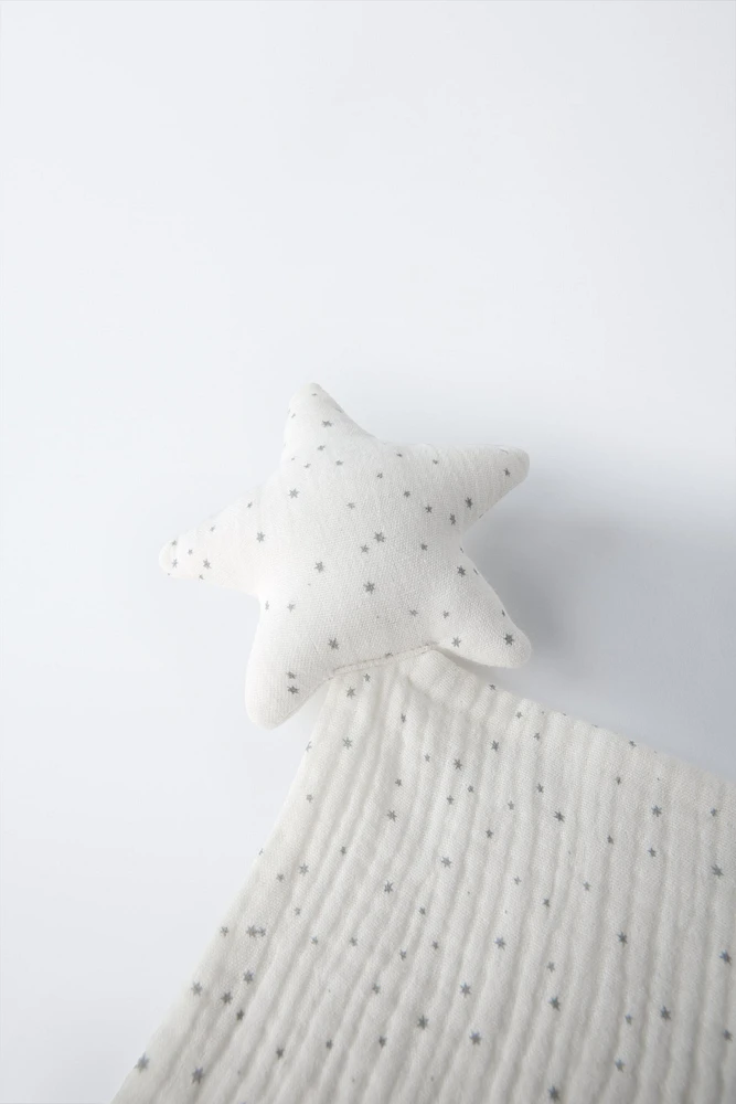 TEXTURED STAR LOVEY SECURITY BLANKET