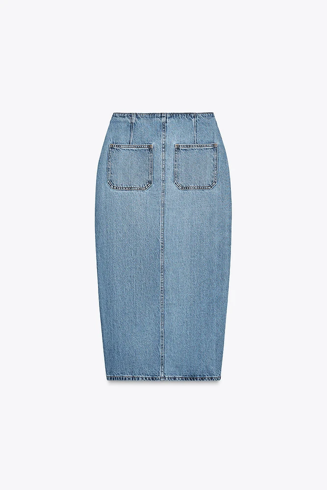 Z1975 DENIM CROSSOVER MIDI SKIRT