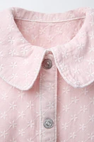 EMBROIDERED FLORAL TWILL DRESS