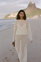 CROCHET LONG SLEEVE TOP