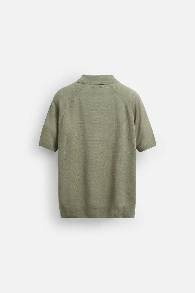 100% LINEN KNIT POLO SHIRT
