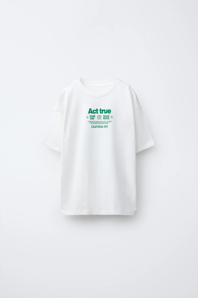 RAISED TEXT T-SHIRT