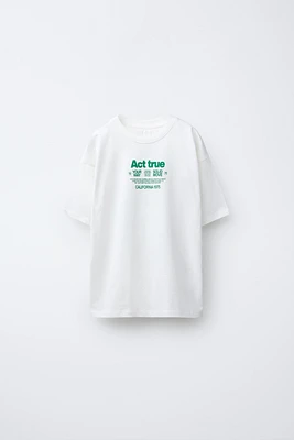 RAISED TEXT T-SHIRT