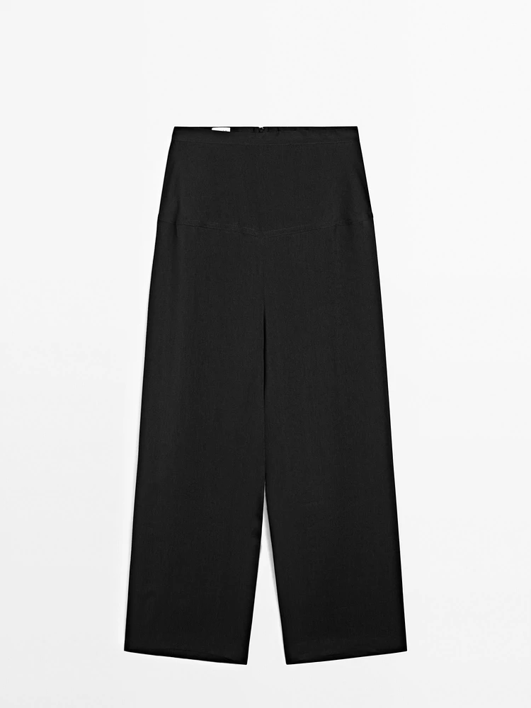 Pantalon avec ceinture large en lin - Limited Edition