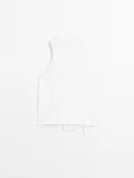 Top en maille de coton à encolure américaine croisée