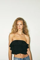RUFFLED BANDEAU TOP