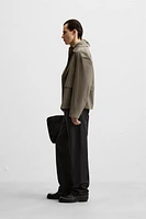 SHORT TECHNICAL FABRIC TRENCH COAT