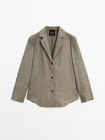 Lightweight check cotton blend blazer
