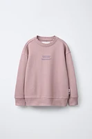 PLAIN SWEATSHIRT WITH EMBOSSED TEXT