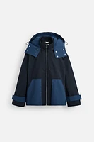 PARKA COLOR BLOCK CAPUCHE