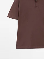 Polo slim en coton mélangé