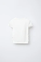 T-SHIRT CÔTELÉ CUT OUT LACETS