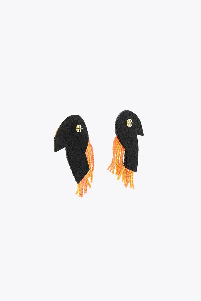 BOUCLES D'OREILLES TOUCAN FANTAISIE