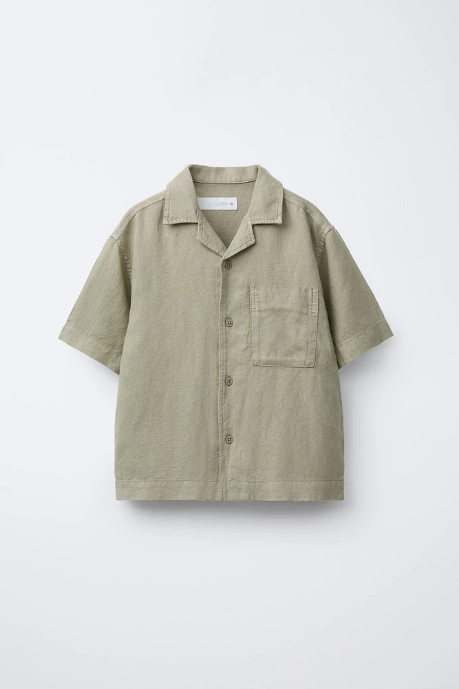 FLOWY LINEN BLEND SHIRT