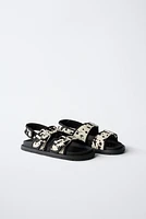 ANIMAL PRINT LEATHER SANDALS