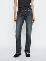 Straight-leg low-rise cotton jeans