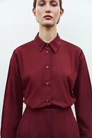 PLEATED CUFF POPLIN SHIRT