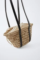 MINI RAFFIA EFFECT BASKET BAG