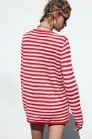 PULL EN JERSEY À RAYURES
