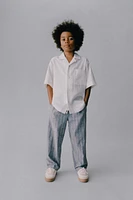 PANTALON À RAYURES CONTENANT DU LIN