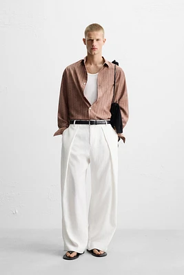 CHEMISE À RAYURES EFFET DÉLAVÉ