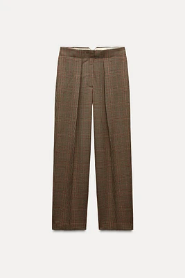 PLAID PANTS WITH DARTS ZW COLLECTION