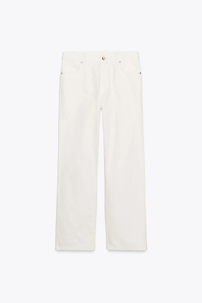 ZW COLLECTION STRAIGHT HIGH-WAIST CROPPED JEANS