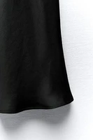 SATIN EFFECT MIDI SKIRT