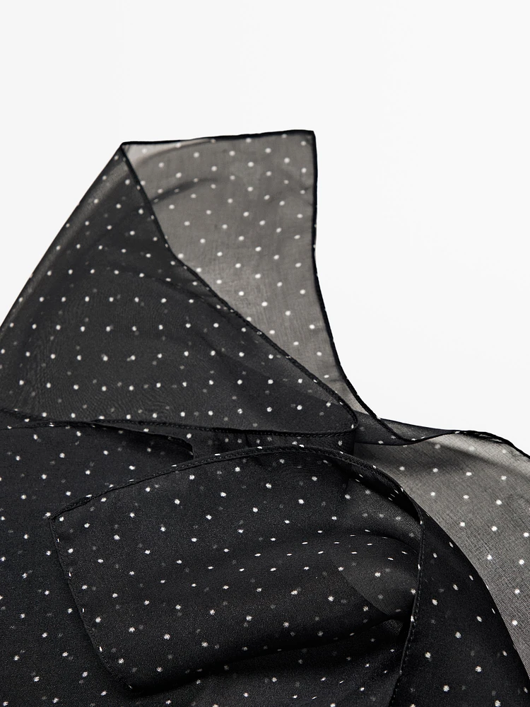 Foulard imprimé à pois 100 % soie