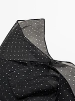 Foulard imprimé à pois 100 % soie