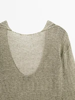 Pull à col en V lin - STUDIO