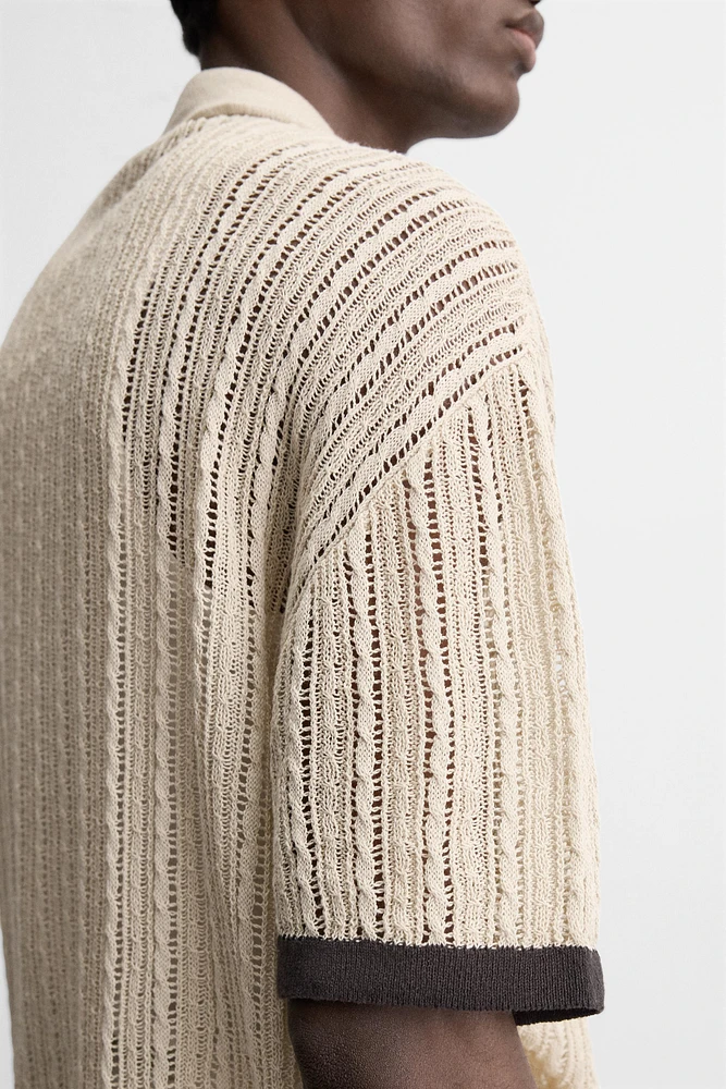 KNIT LACE SHIRT