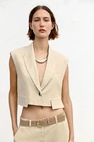LINEN BLEND SHORT VEST