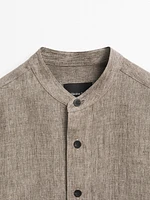 Chemise à col officier regular en lin - Limited Edition