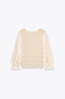 TOP EN MAILLE POINTELLE MANCHES MATIÈRES VARIÉES