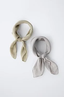 TWO-PACK OF PLAIN LINEN BANDANAS
