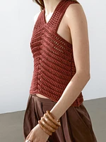 Top en maille ajourée crochetée