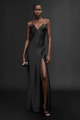 ROBE LONGUE SATINÉE 50E ANNIVERSAIRE