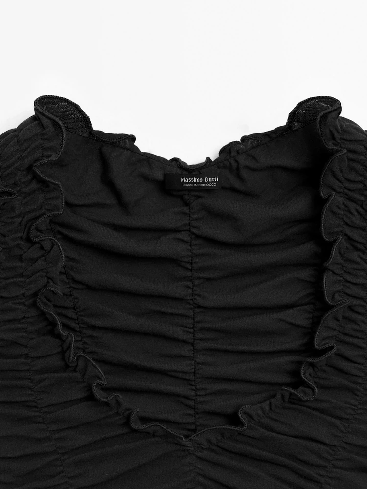 Top effet froissé coton