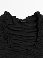 Top effet froissé coton