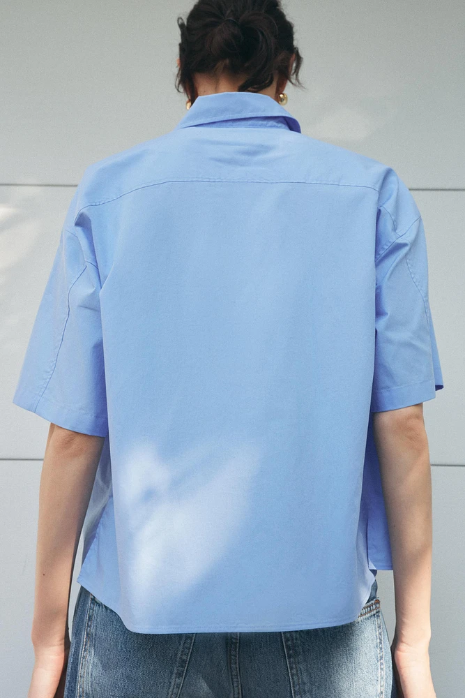 CROPPED POPLIN SHIRT ZW COLLECTION