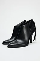 PULL TAB HIGH-HEEL ANKLE BOOTS