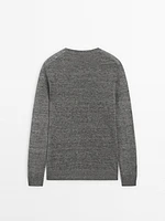 100% linen mouliné knit sweater